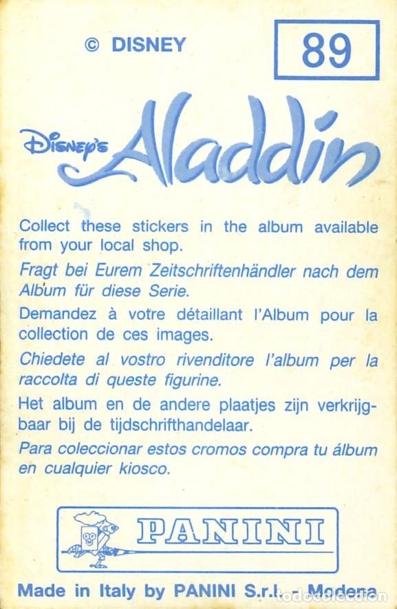 Coleccionismo cromos antiguos: CROMO - 1992 - PANINI - ALADDIN - 89 - Foto 2