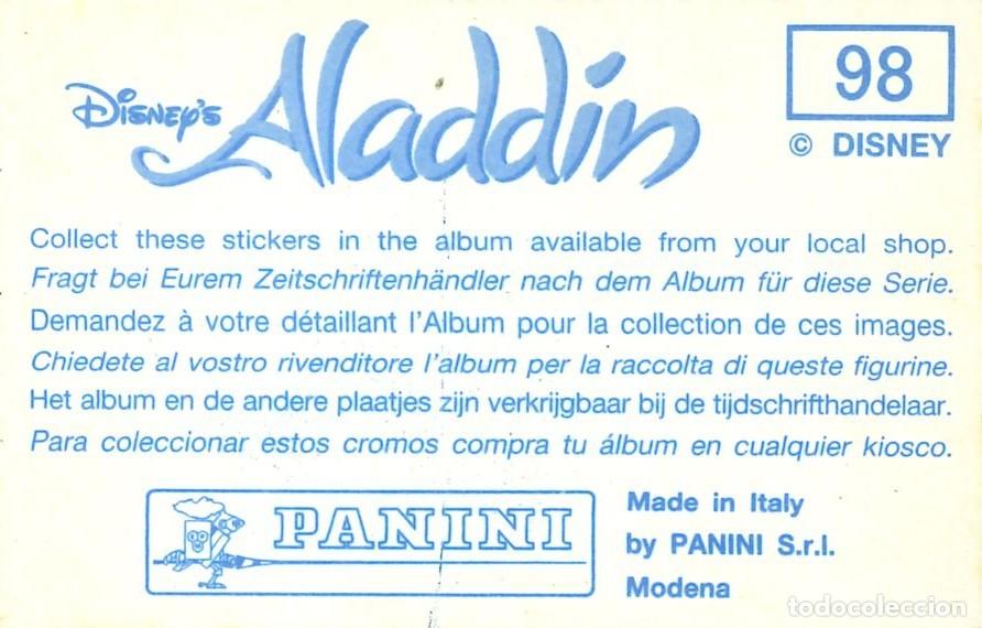 Coleccionismo cromos antiguos: CROMO - 1992 - PANINI - ALADDIN - 98 - Foto 2