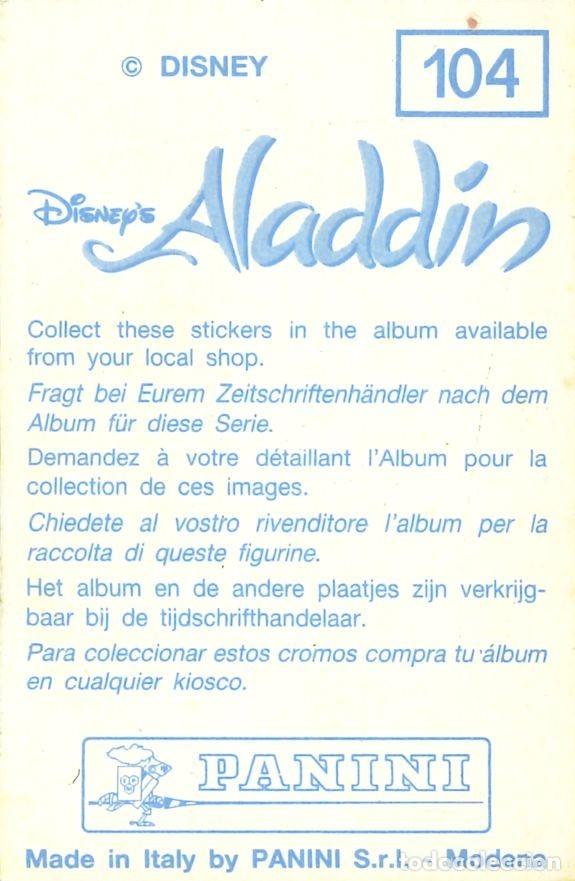 Coleccionismo cromos antiguos: CROMO - 1992 - PANINI - ALADDIN - 104 - Foto 2