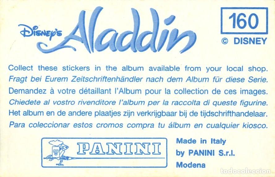 Coleccionismo cromos antiguos: CROMO - 1992 - PANINI - ALADDIN - 160 - Foto 2