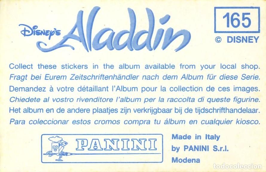 Coleccionismo cromos antiguos: CROMO - 1992 - PANINI - ALADDIN - 165 - Foto 2