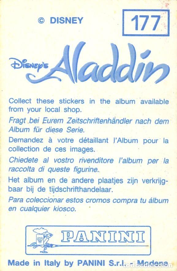 Coleccionismo cromos antiguos: CROMO - 1992 - PANINI - ALADDIN - 177 - Foto 2