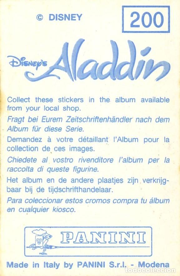 Coleccionismo cromos antiguos: CROMO - 1992 - PANINI - ALADDIN - 200 - Foto 2