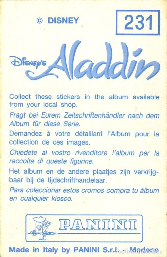 Coleccionismo cromos antiguos: CROMO - 1992 - PANINI - ALADDIN - 231 - Foto 2