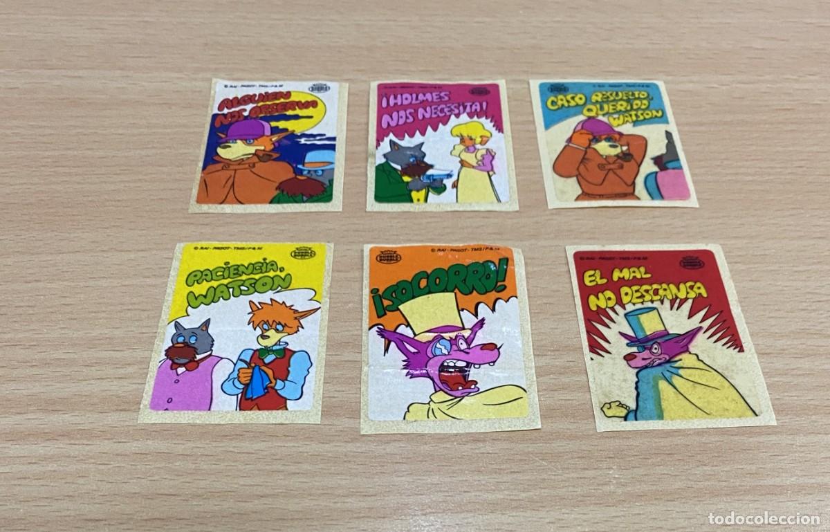 Coleccionismo cromos antiguos: LOTE DE 6 CROMOS DUBBLE BUBBLE SERIE ANIMACI&Oacute;N TV - SHERLOCK HOLMES (1986)