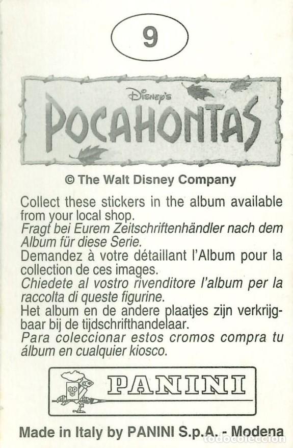 Coleccionismo cromos antiguos: CROMO - 1992 - PANINI - POCAHONTAS - 9 - Foto 2
