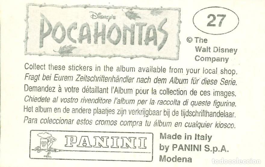 Coleccionismo cromos antiguos: CROMO - 1992 - PANINI - POCAHONTAS - 27 - Foto 2