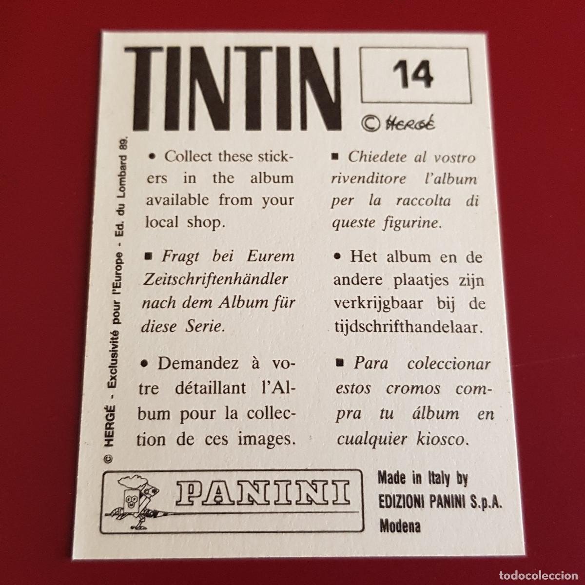 Coleccionismo cromos antiguos: PANINI - TINTIN - 14 - NUNCA PEGADO - Foto 2