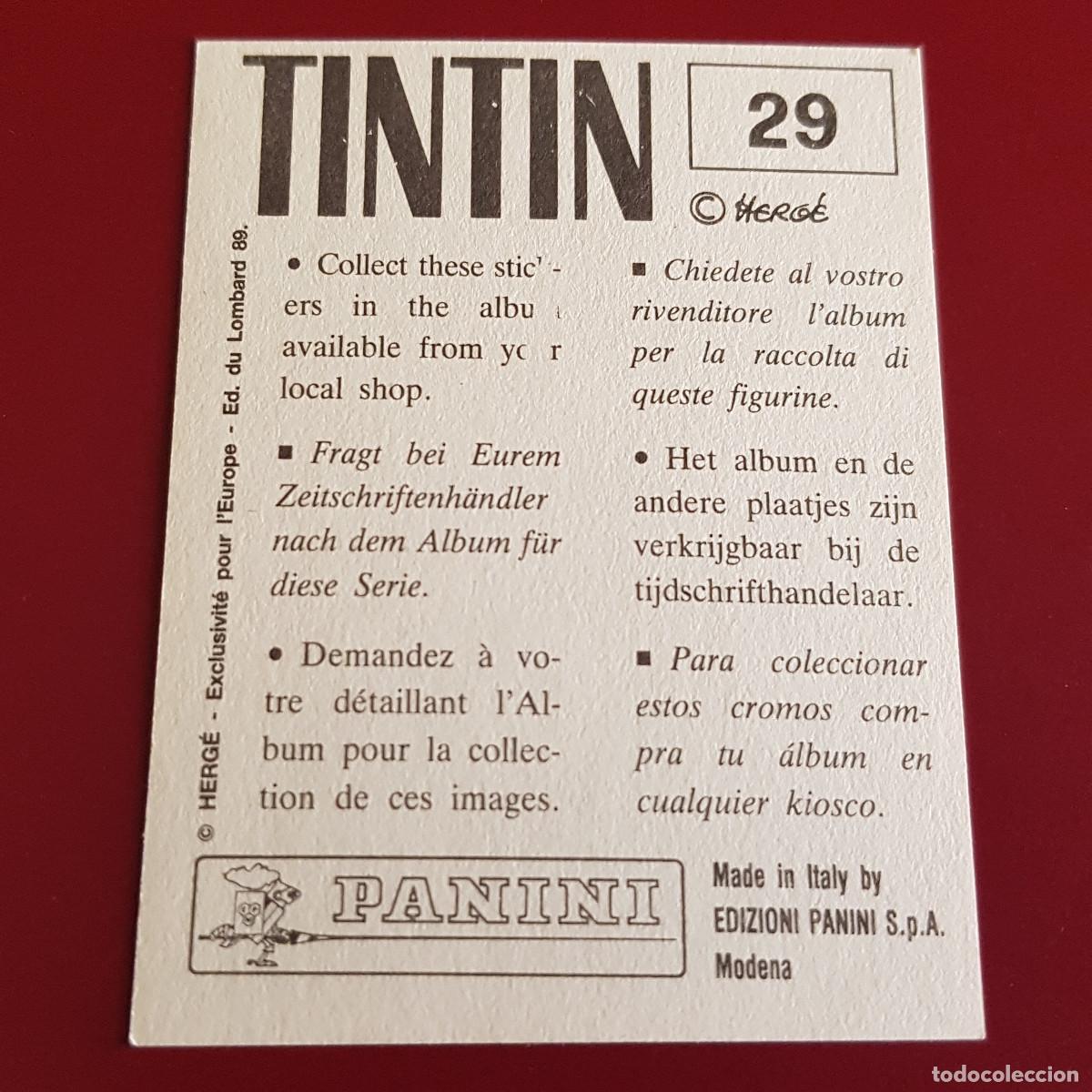 Coleccionismo cromos antiguos: PANINI - TINTIN - 29 - NUNCA PEGADO - Foto 2