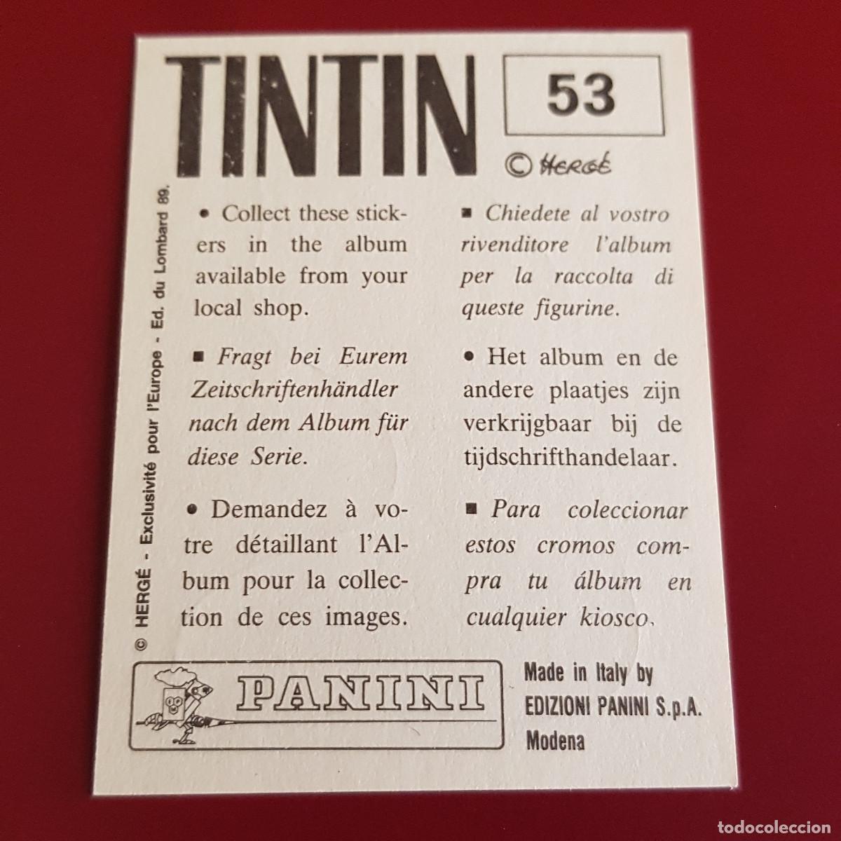 Coleccionismo cromos antiguos: PANINI - TINTIN - 53 - NUNCA PEGADO - Foto 2