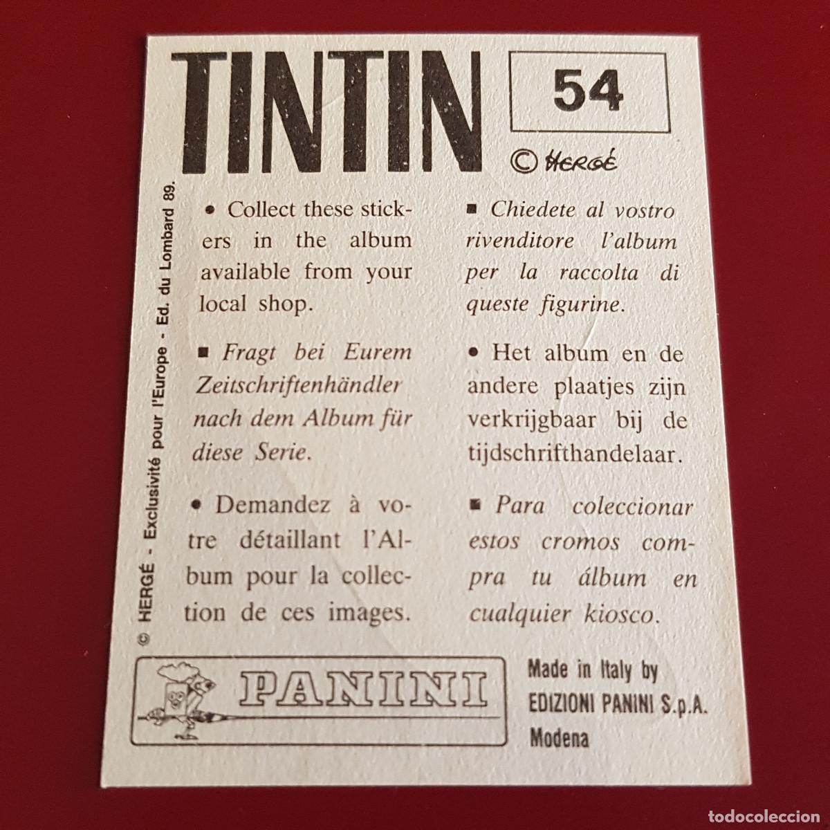 Coleccionismo cromos antiguos: PANINI - TINTIN - 54 - NUNCA PEGADO - Foto 2