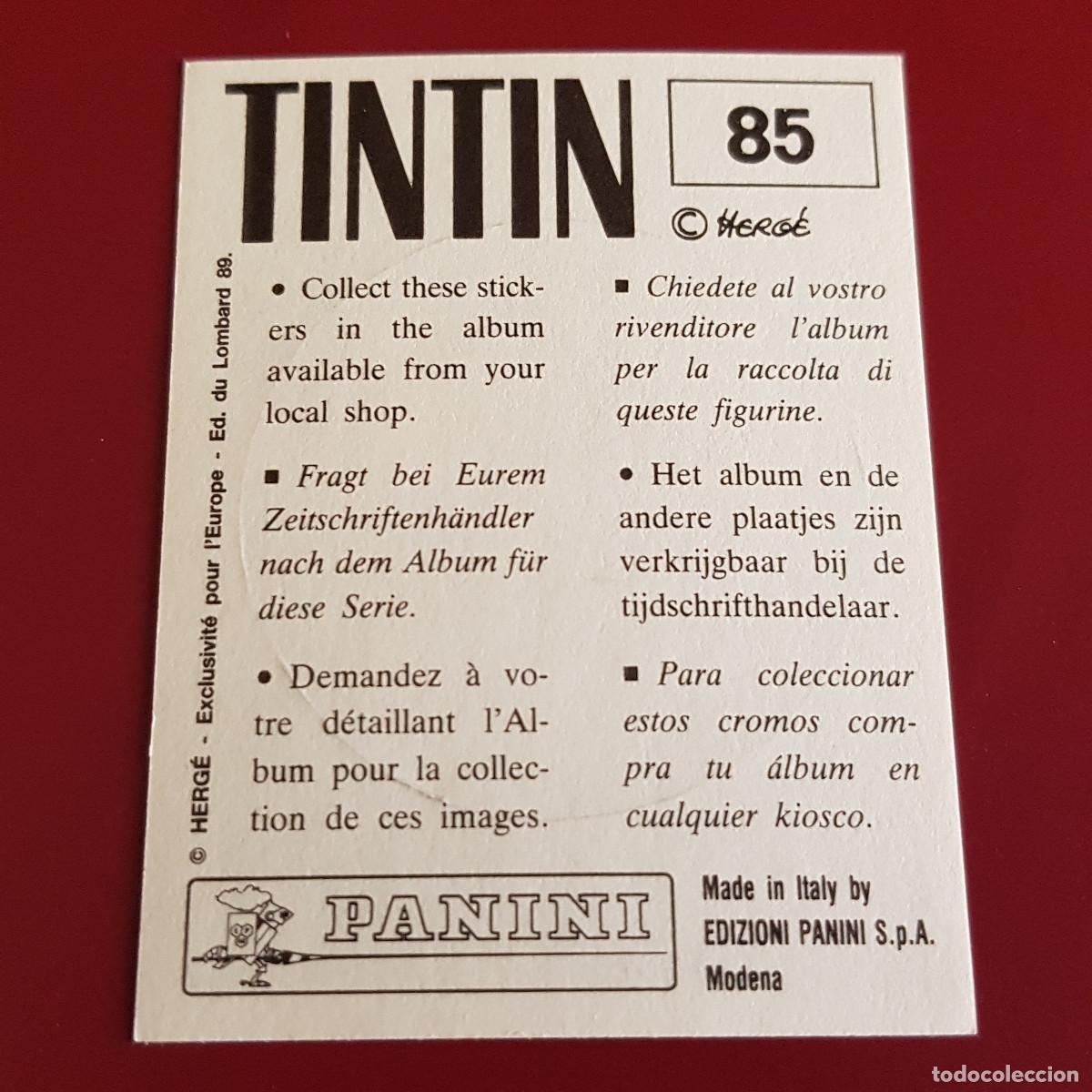 Coleccionismo cromos antiguos: PANINI - TINTIN - 85 - NUNCA PEGADO - Foto 2