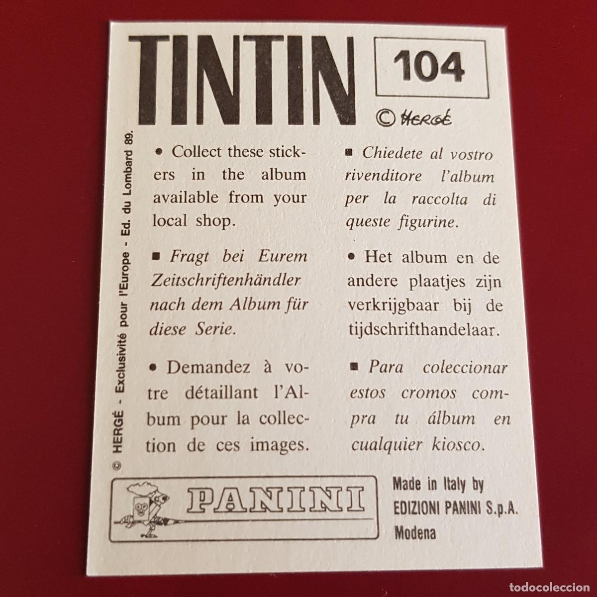 Coleccionismo cromos antiguos: PANINI - TINTIN - 104 - NUNCA PEGADO - Foto 2