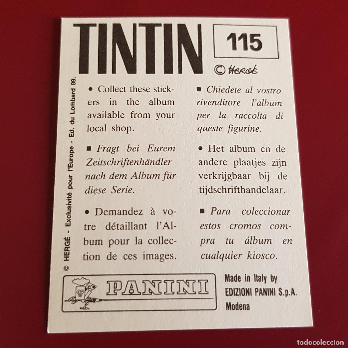Coleccionismo cromos antiguos: PANINI - TINTIN - 115 - NUNCA PEGADO - Foto 2