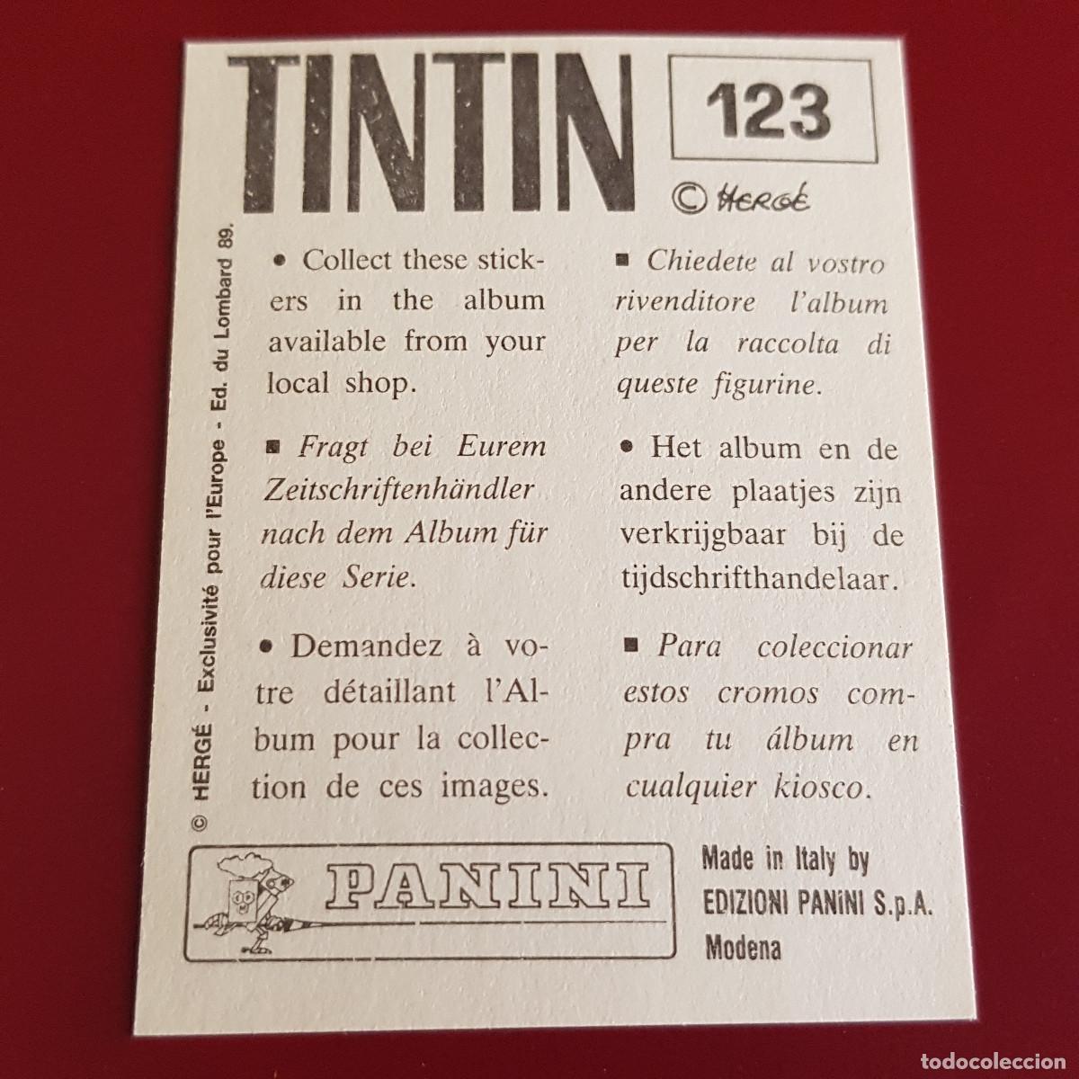 Coleccionismo cromos antiguos: PANINI - TINTIN - 123 - NUNCA PEGADO - Foto 2