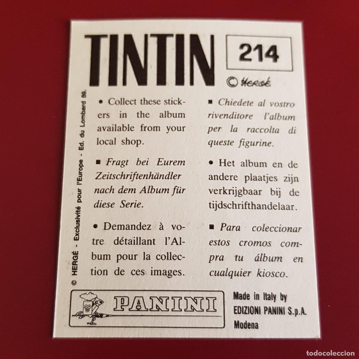 Coleccionismo cromos antiguos: PANINI - TINTIN - 214 - NUNCA PEGADO - Foto 2