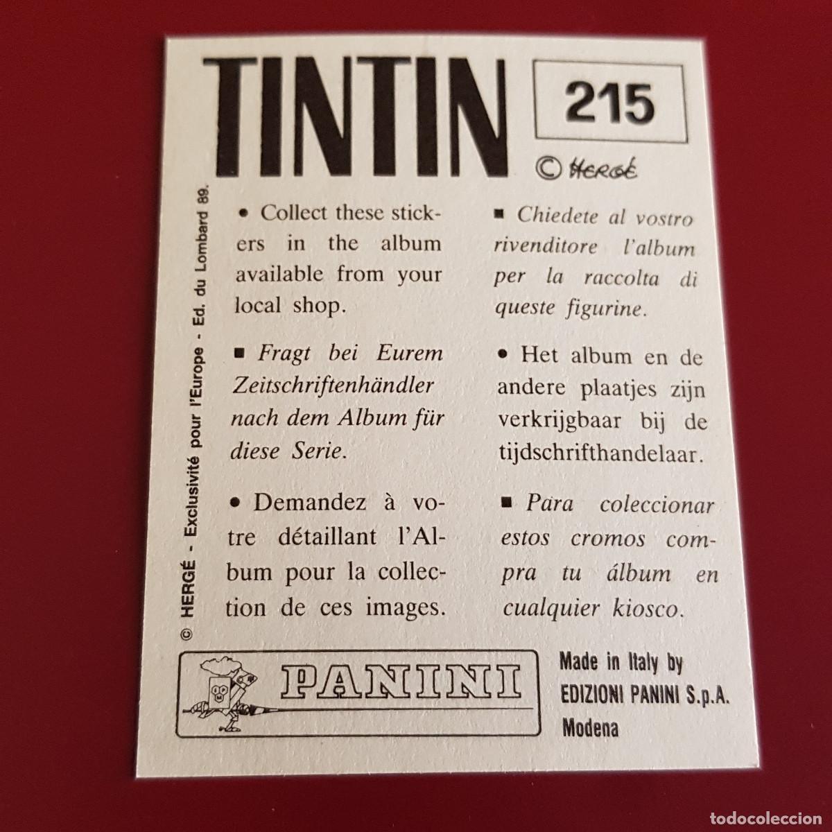 Coleccionismo cromos antiguos: PANINI - TINTIN - 215 - NUNCA PEGADO - Foto 2