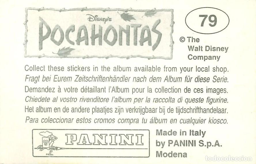 Coleccionismo cromos antiguos: CROMO - 1992 - PANINI - POCAHONTAS - 79 - Foto 2