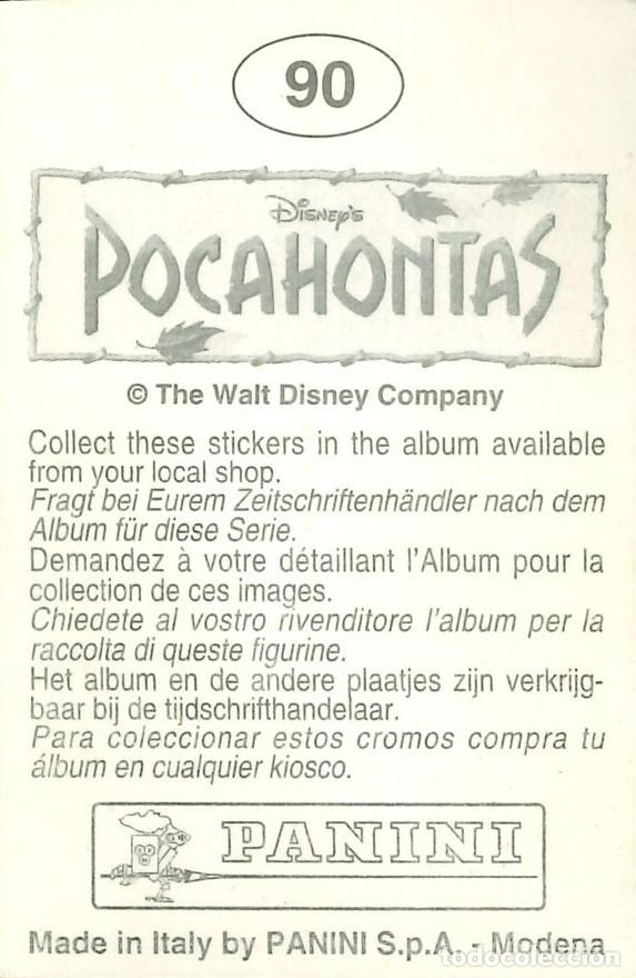 Coleccionismo cromos antiguos: CROMO - 1992 - PANINI - POCAHONTAS - 90 - Foto 2