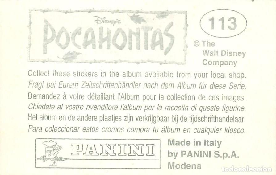 Coleccionismo cromos antiguos: CROMO - 1992 - PANINI - POCAHONTAS - 113 - Foto 2