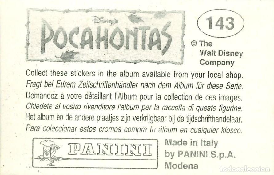 Coleccionismo cromos antiguos: CROMO - 1992 - PANINI - POCAHONTAS - 143 - Foto 2