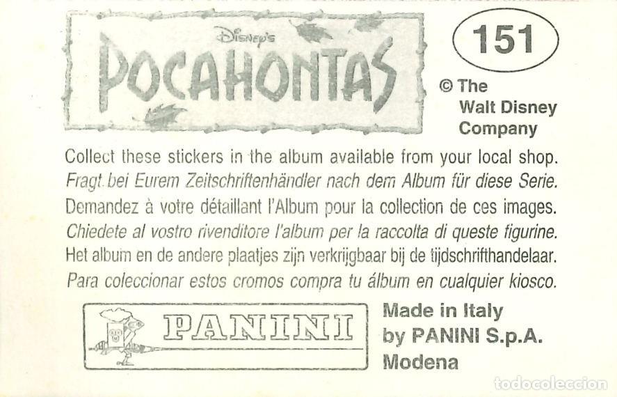 Coleccionismo cromos antiguos: CROMO - 1992 - PANINI - POCAHONTAS - 151 - Foto 2