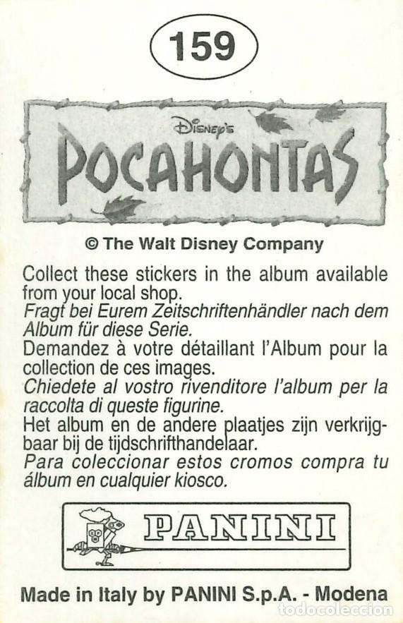 Coleccionismo cromos antiguos: CROMO - 1992 - PANINI - POCAHONTAS - 159 - Foto 2