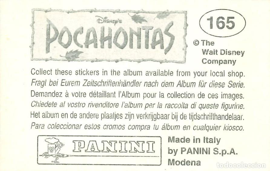 Coleccionismo cromos antiguos: CROMO - 1992 - PANINI - POCAHONTAS - 165 - Foto 2