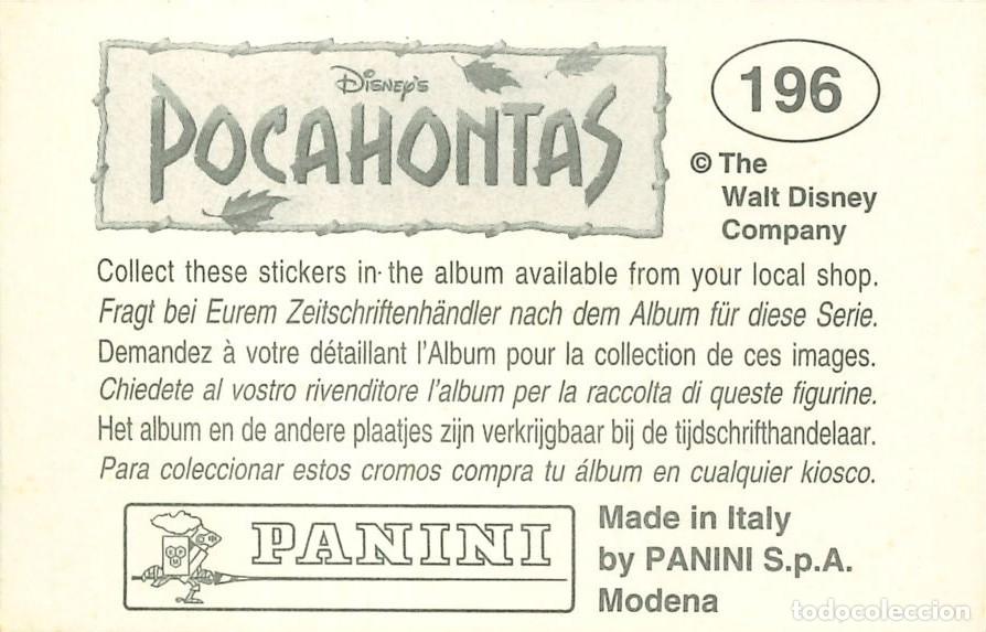 Coleccionismo cromos antiguos: CROMO - 1992 - PANINI - POCAHONTAS - 196 - Foto 2