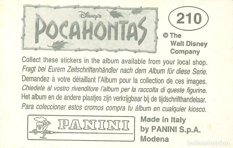 Coleccionismo cromos antiguos: CROMO - 1992 - PANINI - POCAHONTAS - 210 - Foto 2