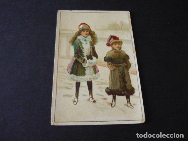Sammeln alte Sammelbilder: NI&Ntilde;OS EN INVIERNO ANTIGUO CROMO SIGLO XIX