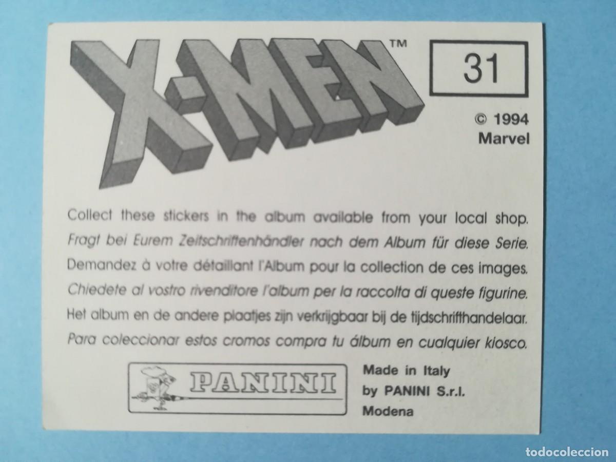 Coleccionismo cromos antiguos: Cromo X-Men N&ordm; 31. Sin pegar. Marvel. Panini 1994. - Foto 2