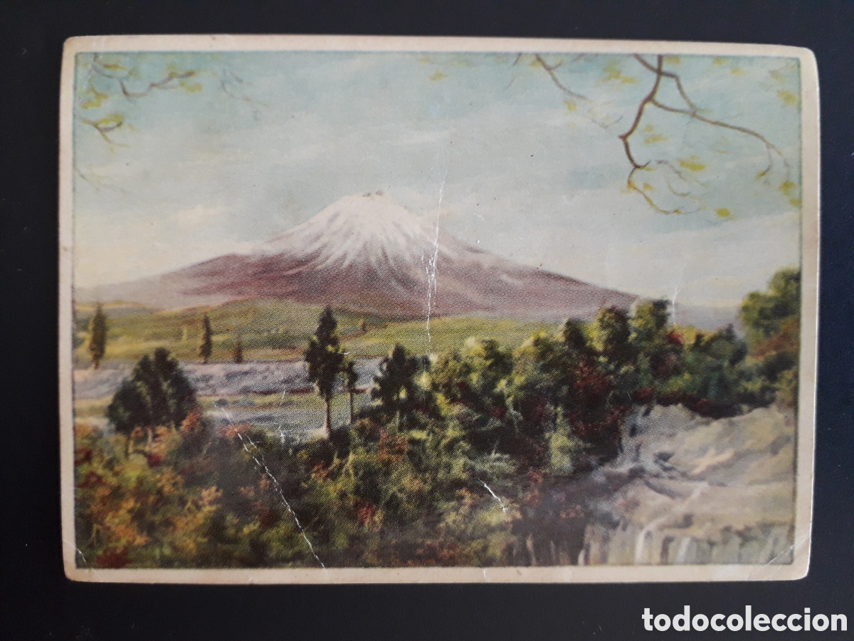Collectionnisme Cartes &agrave; collectionner anciennes: VOLC&Aacute;N FUJI YAMA MARAVILLAS DEL MUNDO N&deg; 52 ALBUM 1 BRUGUERA 1956 SIN PEGAR MANCHAS PEDIDO M&Iacute;NIMO 3&euro;