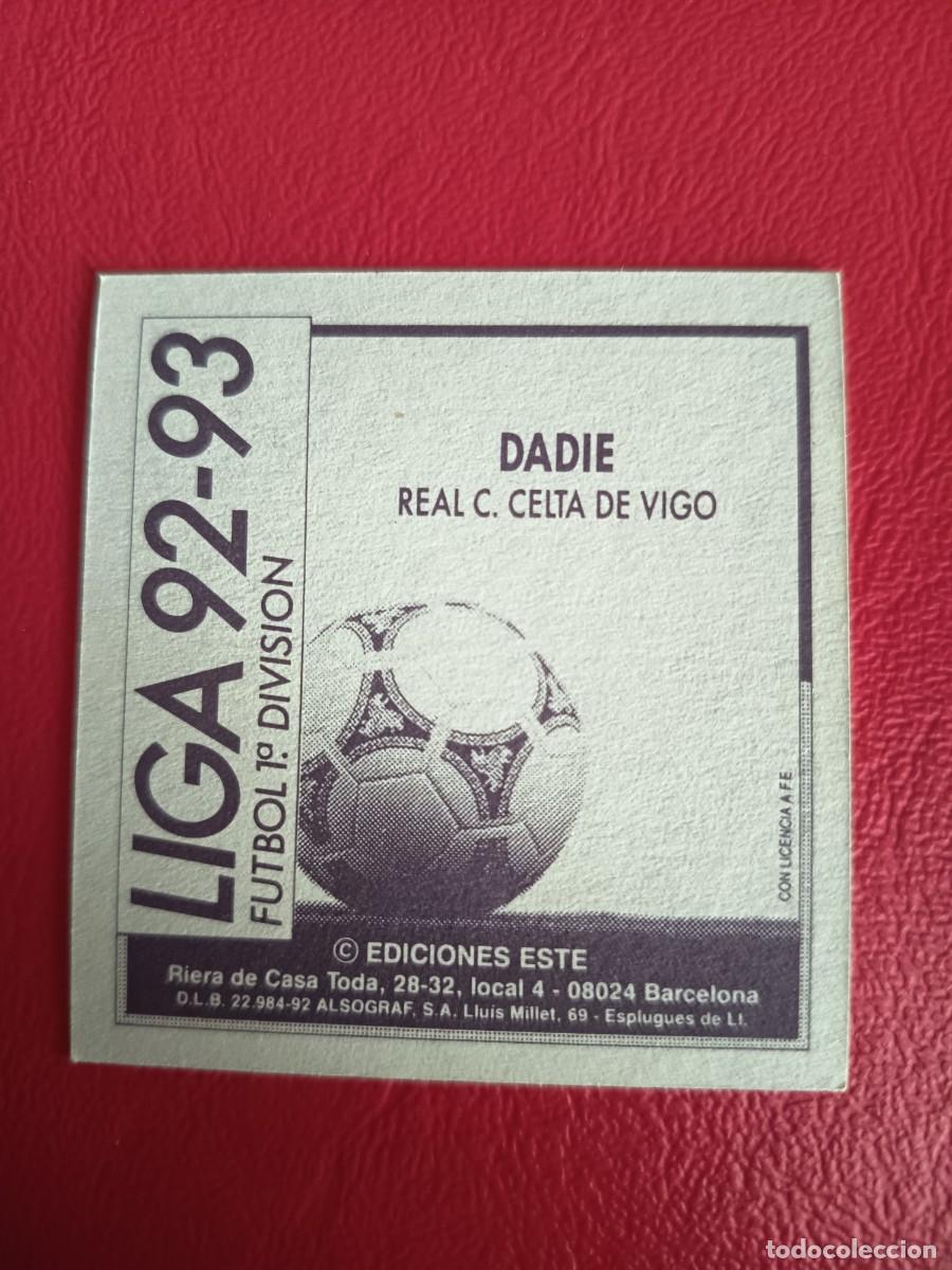 Coleccionismo cromos antiguos: Este 92 93 DADIE DEL CELTA DE VIGO NUNCA PEGADO - Foto 2