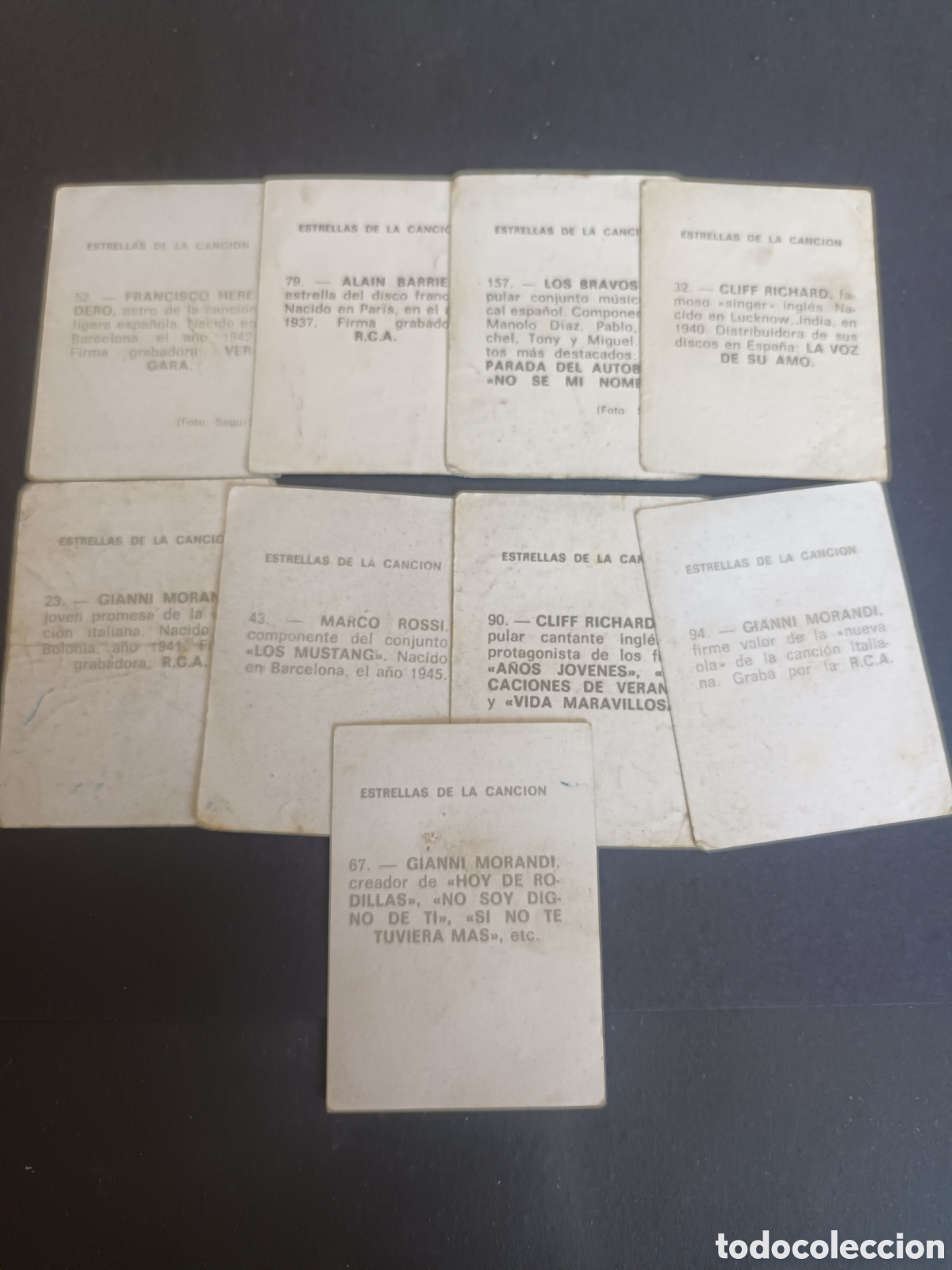 Coleccionismo cromos antiguos: ESTRELLAS DE LA CANCI&Oacute;N. LOTE DE 9 CROMOS. - Foto 2