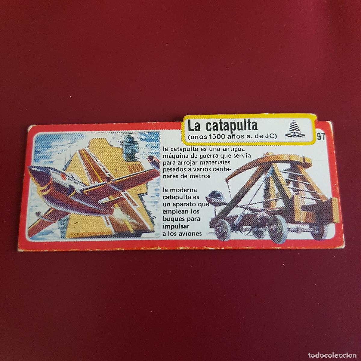Coleccionismo cromos antiguos: BIMBO - COLECCI&Oacute;N DE INVENTOS - 97 LA CATAPULTA - Foto 1
