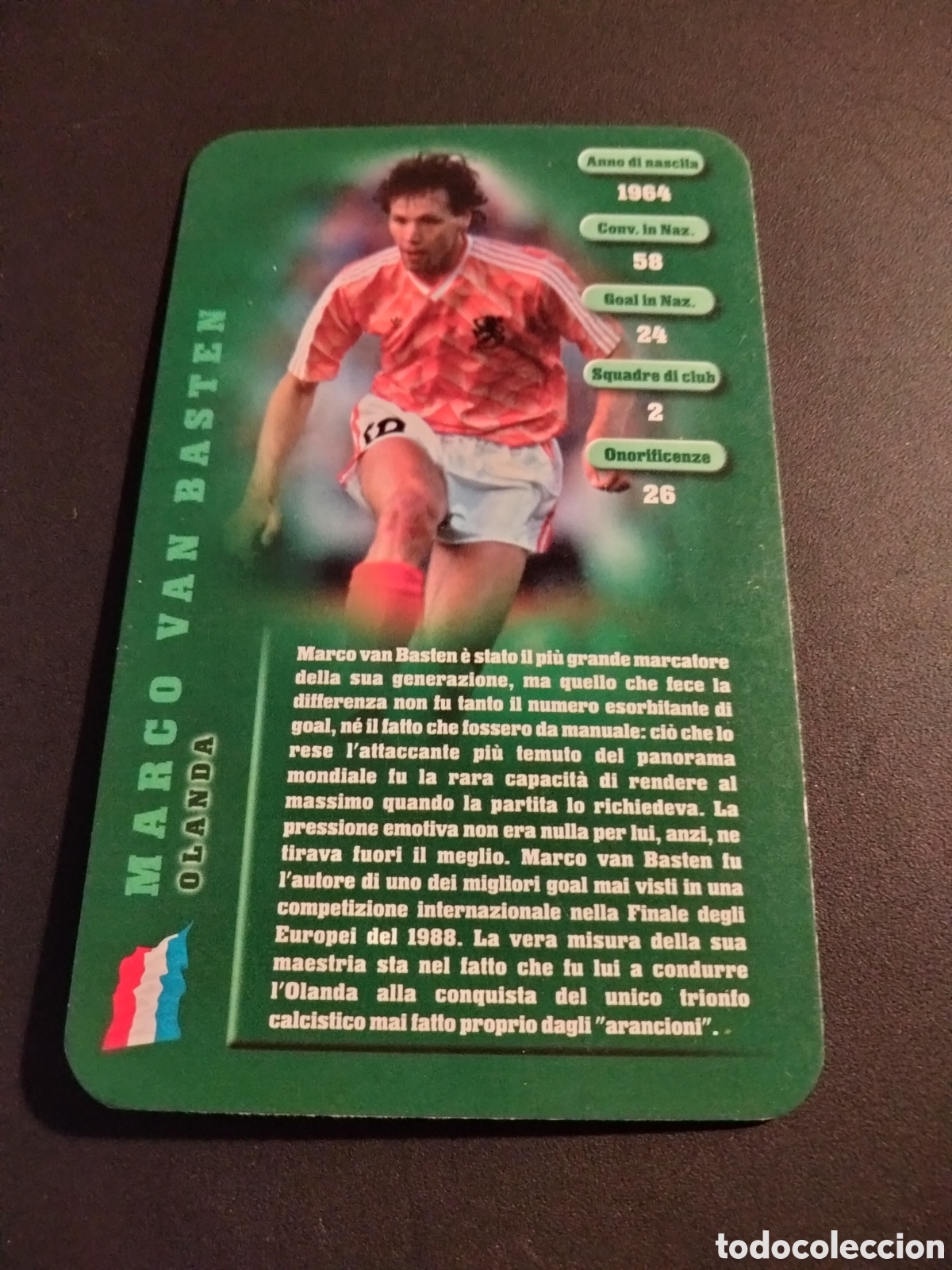 Sammeln alte Sammelbilder: MARCO VAN BASTEN HOLANDA TOP TRUMPS FOOTBALL LEGENDS 2005