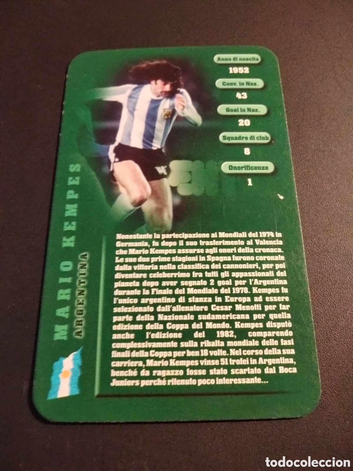 Sammeln alte Sammelbilder: KEMPES ARGENTINA TOP TRUMPS FOOTBALL LEGENDS 2005