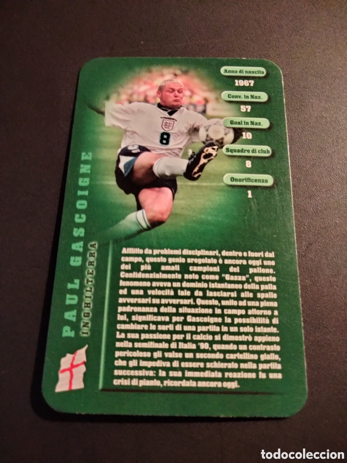 Sammeln alte Sammelbilder: PAUL GASCOIGNE INGLATERRA TOP TRUMPS FOOTBALL LEGENDS 2005