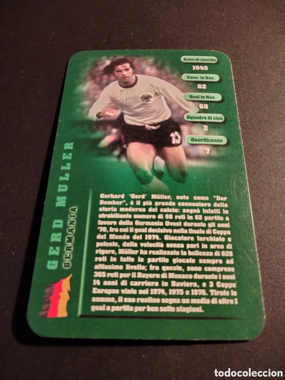 Colecionismo Cromos antigos: GERD MULLER ALEMANIA TOP TRUMPS FOOTBALL LEGENDS 2005