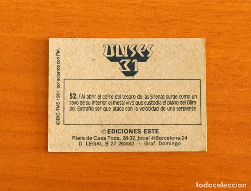 Coleccionismo cromos antiguos: Ulises 31 - Cromo N&ordm; 52 - Ediciones Este A&ntilde;o 1981 - Foto 2