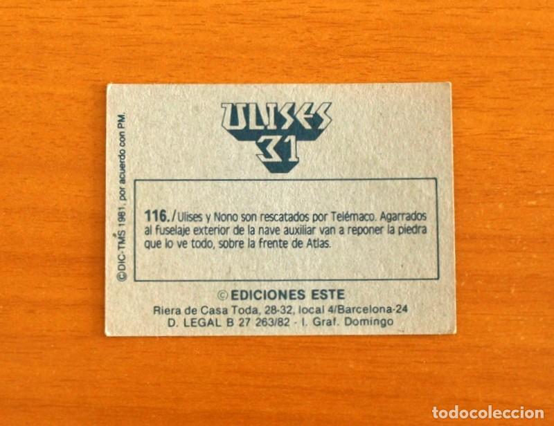 Coleccionismo cromos antiguos: Ulises 31 - Cromo N&ordm; 116 - Ediciones Este A&ntilde;o 1981 - Foto 2