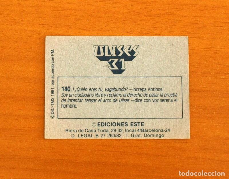 Coleccionismo cromos antiguos: Ulises 31 - Cromo N&ordm; 140 - Ediciones Este A&ntilde;o 1981 - Foto 2