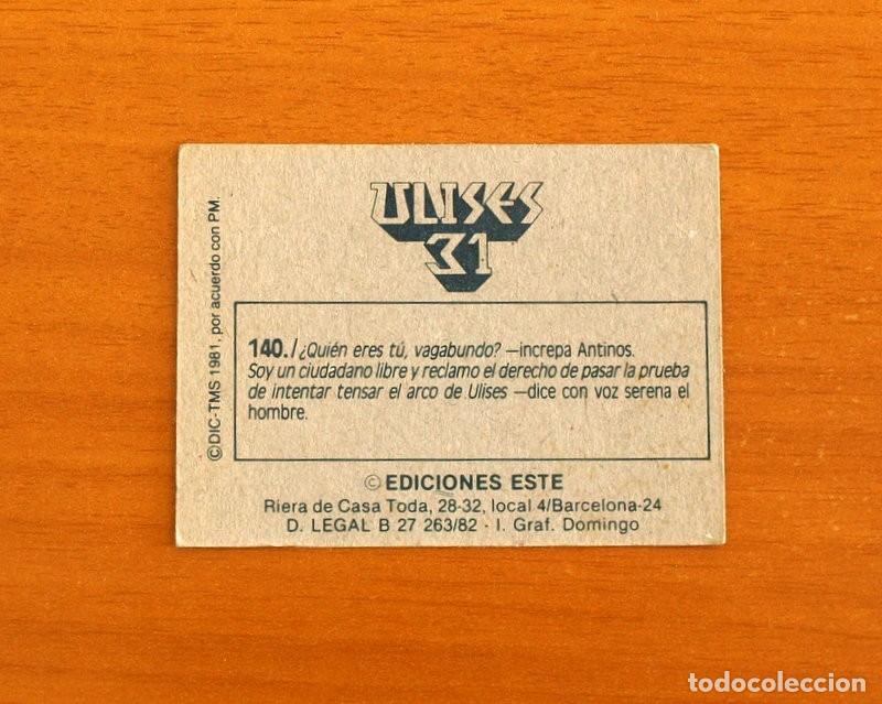 Coleccionismo cromos antiguos: Ulises 31 - Cromo N&ordm; 140 - Ediciones Este A&ntilde;o 1981 - Foto 2