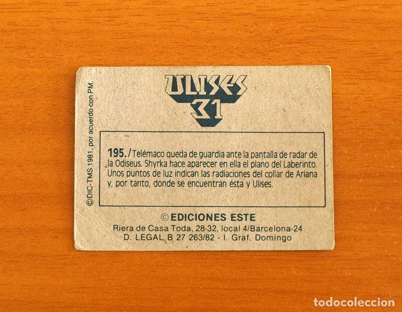 Coleccionismo cromos antiguos: Ulises 31 - Cromo N&ordm; 195 - Ediciones Este A&ntilde;o 1981 - Foto 2