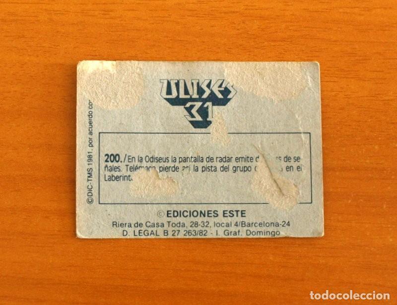 Coleccionismo cromos antiguos: Ulises 31 - Cromo N&ordm; 200 - Ediciones Este A&ntilde;o 1981 - Foto 2