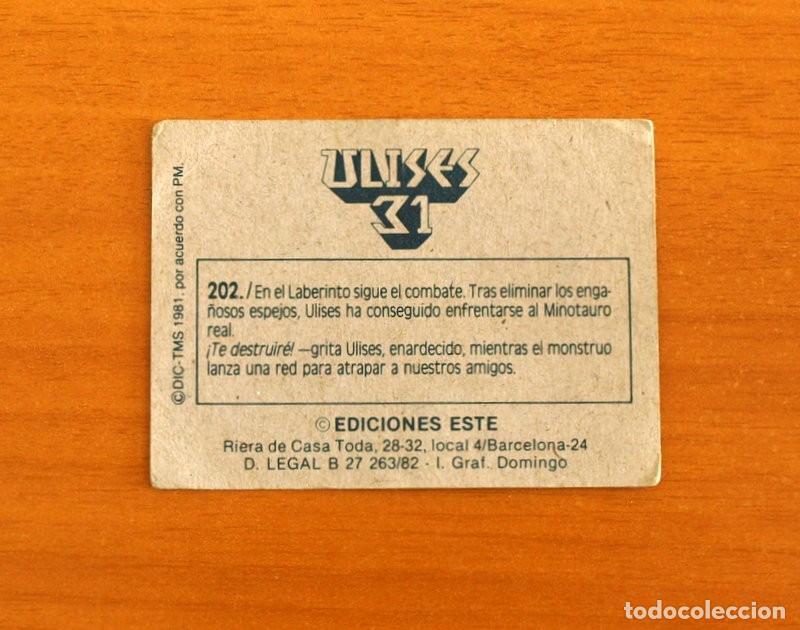 Coleccionismo cromos antiguos: Ulises 31 - Cromo N&ordm; 202 - Ediciones Este A&ntilde;o 1981 - Foto 2