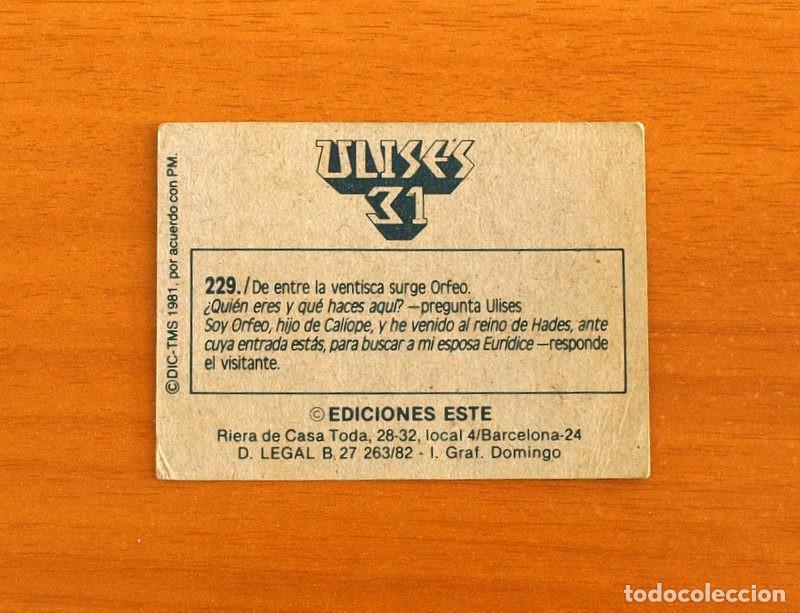 Coleccionismo cromos antiguos: Ulises 31 - Cromo N&ordm; 229 - Ediciones Este A&ntilde;o 1981 - Foto 2