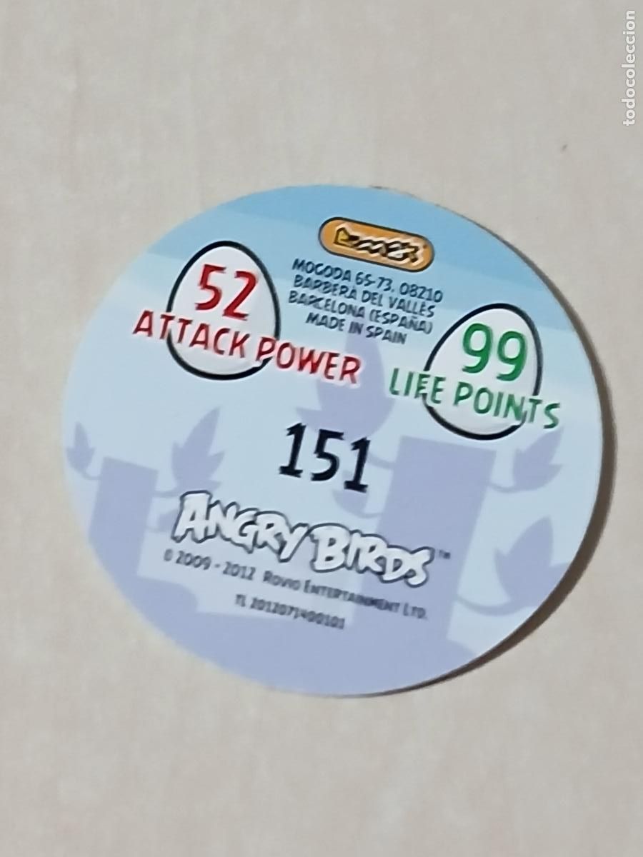 Coleccionismo cromos antiguos: TAZO N&ordm; 151 - E-MAX ANGRY BIRDS POGS - 2012 - Foto 2