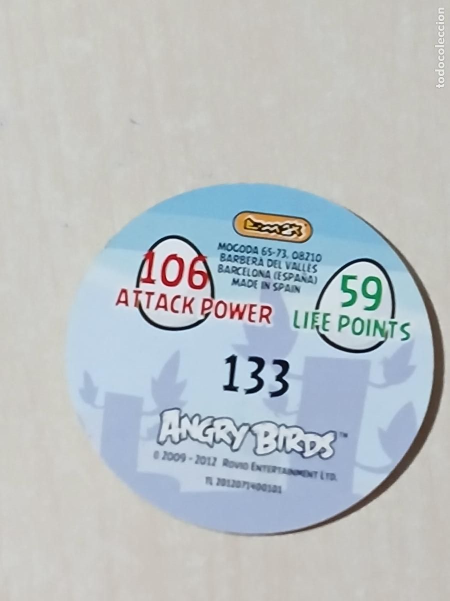 Coleccionismo cromos antiguos: TAZO N&ordm; 133 - E-MAX ANGRY BIRDS POGS - 2012 - Foto 2